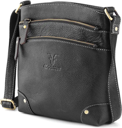 Goatter Genuine Leather 9.5" Inch Sling Cross-BodyBag for Girls And Women,