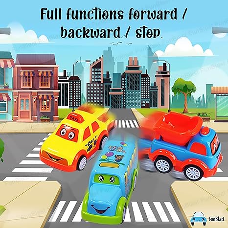FunBlast Kids Pull Back Vehicles Push and Go Crawling Toy Car for Kids & Children (Set of 7 Pcs)