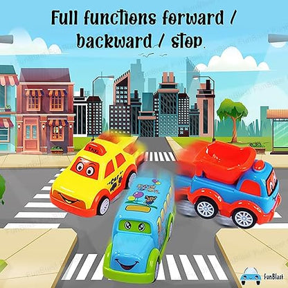 FunBlast Kids Pull Back Vehicles Push and Go Crawling Toy Car for Kids & Children (Set of 7 Pcs)