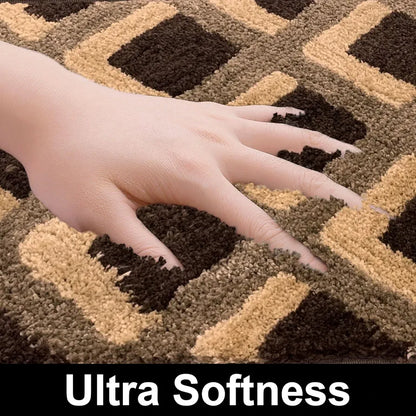 Luxe Home International Ruffle Floor Rug Foot Mats 3 X 5 Ft colour Taupe