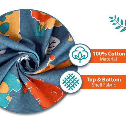 Divine Casa Pure Cotton Printed Single Dohar 120 GSM Soft & Lightweight Throw Blanket Colour Iris Deep