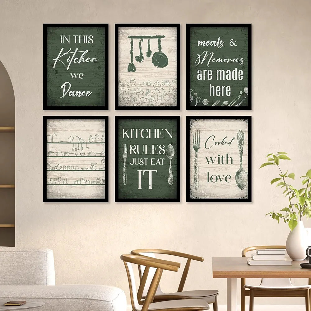 Kotart In This Kitchen Restaurant Quotes Posters with Frame for Kitchen