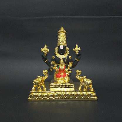 Gold Art India Idol Tirupati Balaji Gajalakshmi Gold Plated Venkateswara Swamy Gold Plated Statue