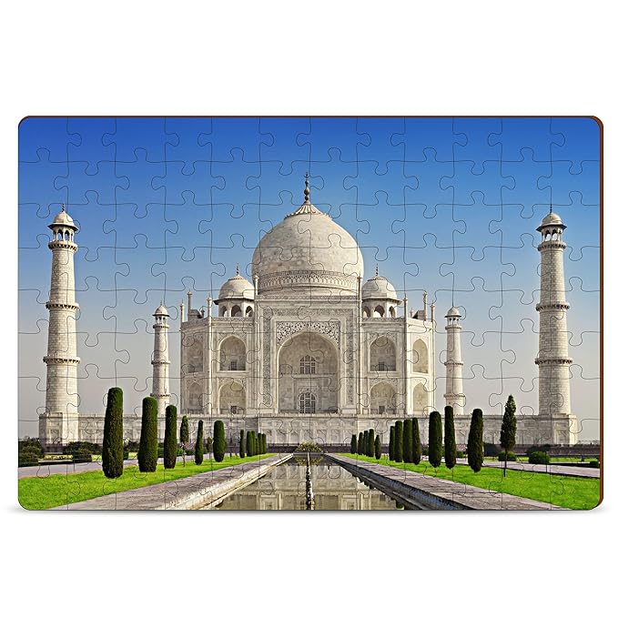 Mini Leaves the Taj Mahal Agra | India Wooden Jigsaw Puzzles | 108 Pieces | for Kids 9+ and Adults