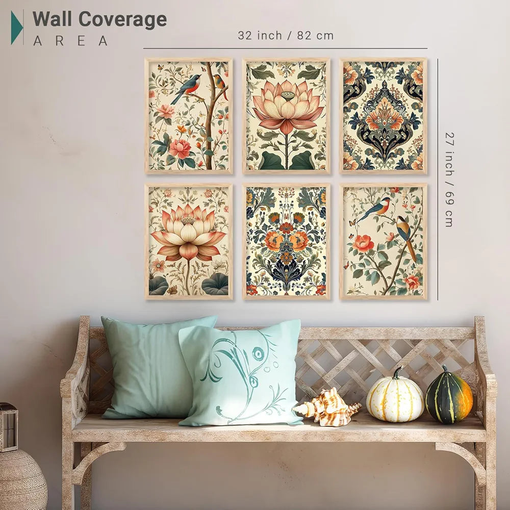 Kotart Traditional Indian Wall Art Nature Poster for Living Room Framed Art 4