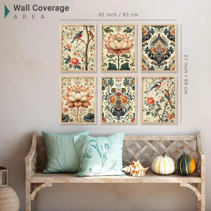 Kotart Traditional Indian Wall Art Nature Poster for Living Room Framed Art 4