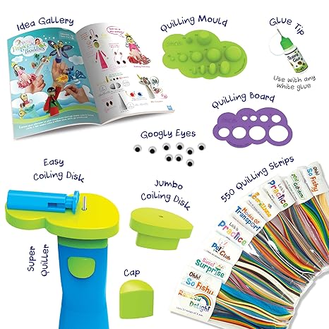 Imagimake Quill On Paper Quilling Kit for Beginners with Electric Quilling Tool 20+ Quilling Ideas