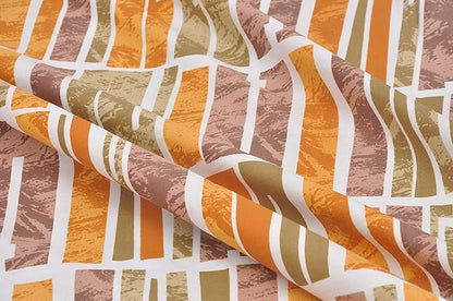 Huesland by Ahmedabad Cotton 144 TC Cotton King Size Bedsheet with 2 Pillow Covers - Orange, Green & Brown