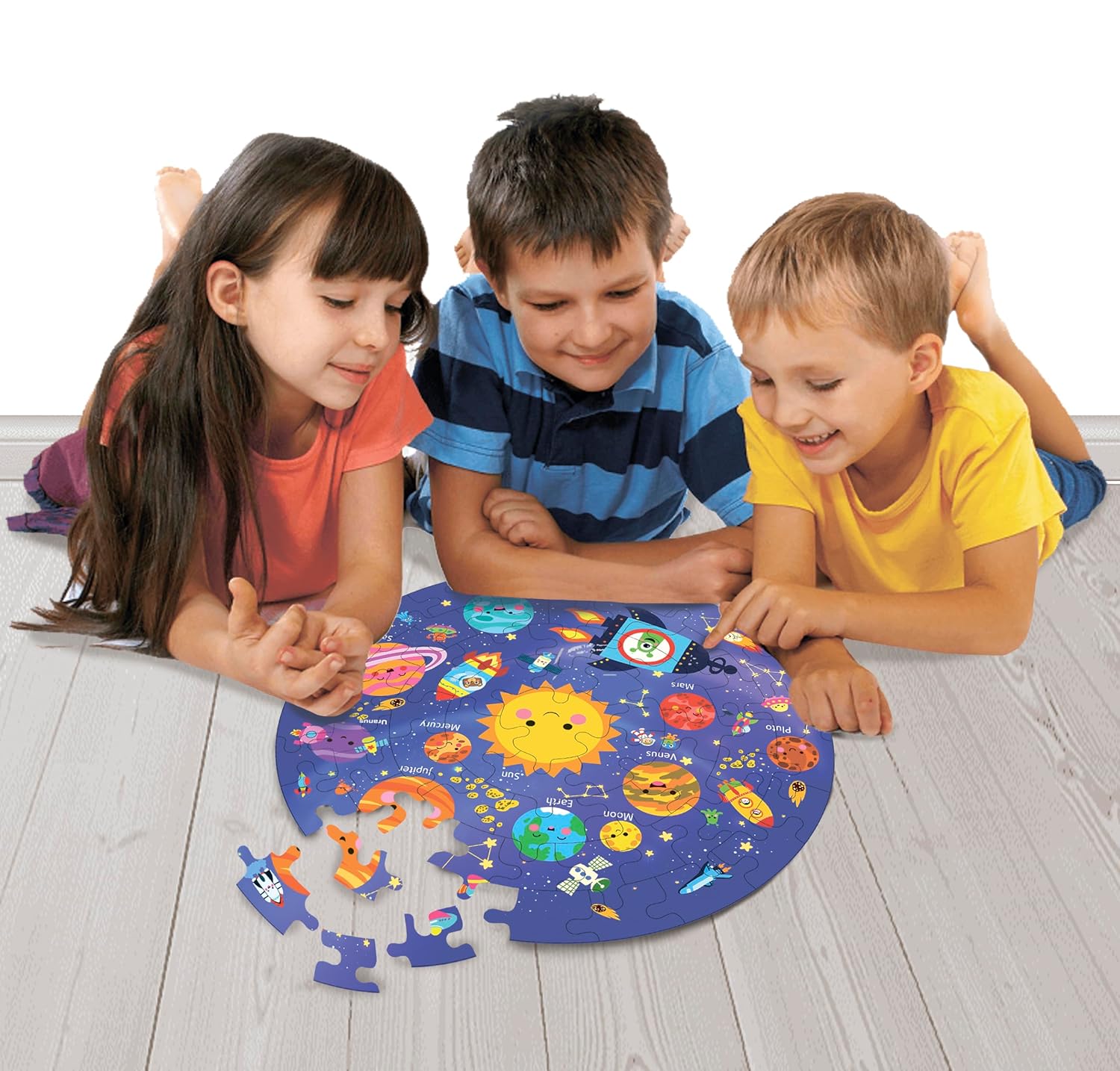 Fiddlys Creative Wooden Jigsaw Puzzle for Children 66 Pieces | Solar System