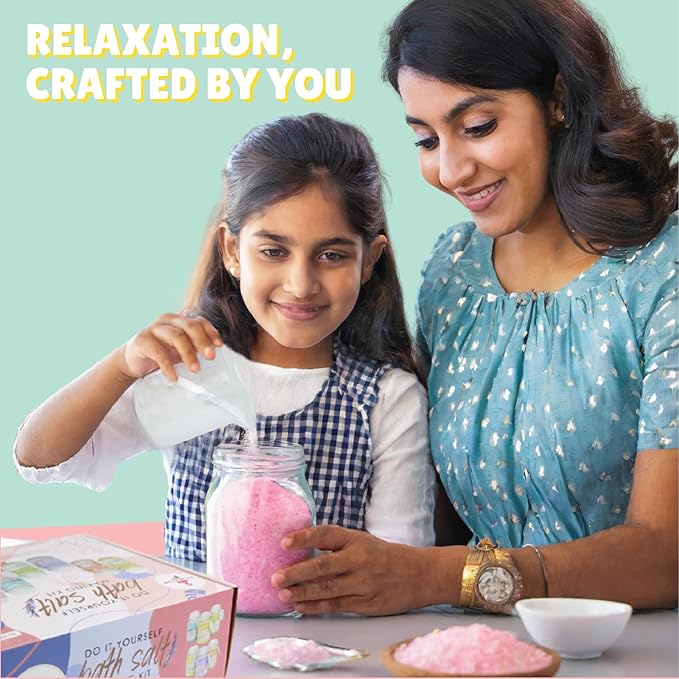 Kalakaram Diy Bath Salt Making Kit - Create 6 Reinvigorating Bath Salt Jars | Diy Kit for Kids | Activity Kit for Kids