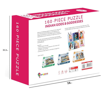 Popcorn 160 Piece Puzzles for Kids | Indian God & Goddesses Jigsaw Puzzle Game for 7+ Years Old Children | Improve Kid Knowledge and Concertation
