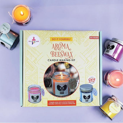 Kalakaram Diy Aroma Beeswax Candle Making Kit | Craft 6 Exquisite Aroma Beeswax Candles | Activity Kit for Kids