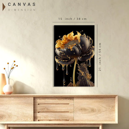 Kotart Modern Art Canvas Paintings for Bedroom Room Living Room Abstract Golden Floral Canvas Painting Style02