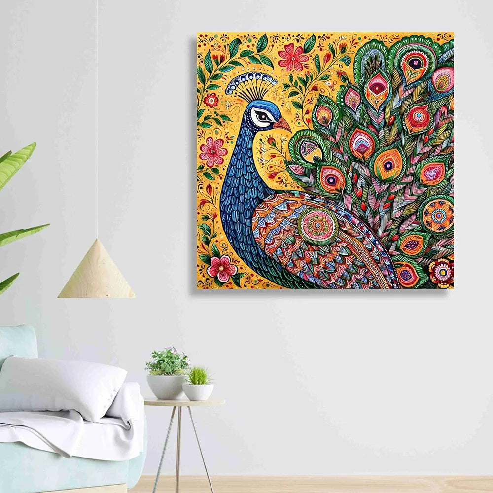 Livin'luxe Paintings Peacock Modern Art Canvas Home Decor Wall Paintings With Frame Painting CR-304