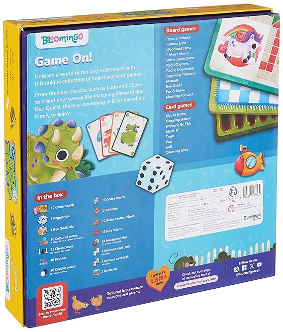 Bloomingo Board and Card Game - Game on 20 in 1 Board Game | Educational Learning Toys for Fine Motor Skills and Cognitive Development