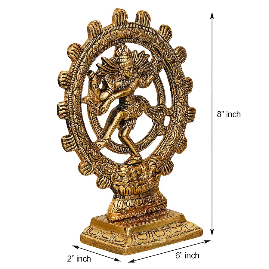 Webelkart Premium Gold Plated Lord Shiva Dancing Natraj Statue Showpiece Handcrafted Sculpture