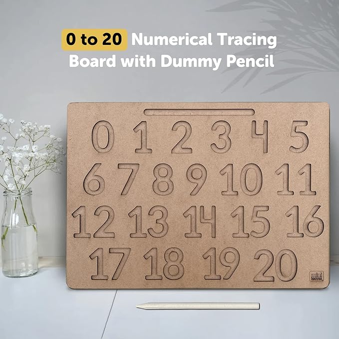 Mini Leaves Number Tracing Board 0 to 20 | Tracing Numbers for Kids Ages 3-5 | Toddler Writing Tools for Beginners