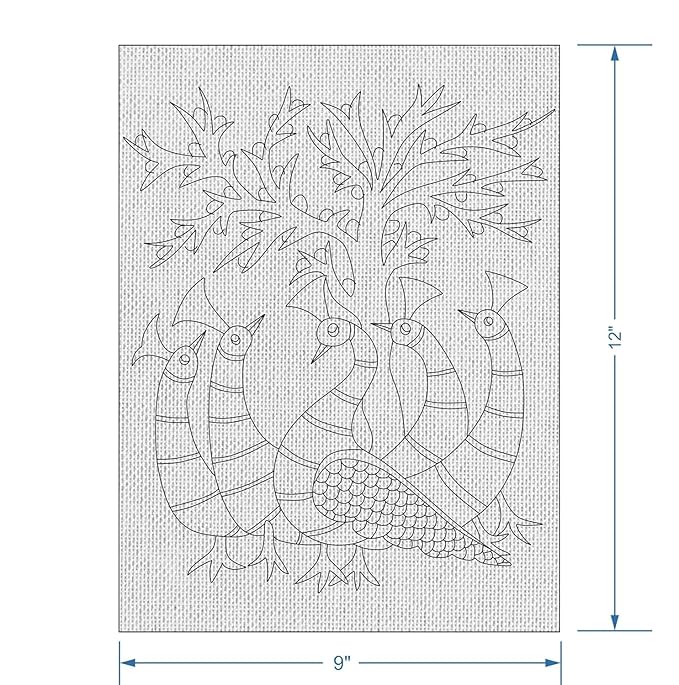 Hobby India Self Painting Beautiful Peacock Canvas | Pre-designed Canvas Board