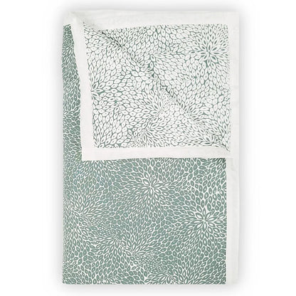 Divine Casa 120 GSM Microfiber Single Dohar Soft & Lightweight Throw Blanket Floral Burst Pattern Colour Sage Green & White
