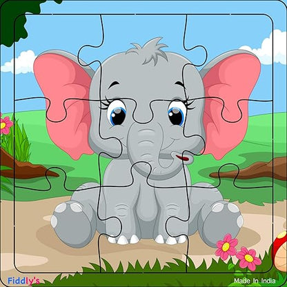 Fiddly's Wood Jigsaw Puzzles for Kids & Children - 9 Pieces | Animal & Sea - Pack of 6 | Age 3+