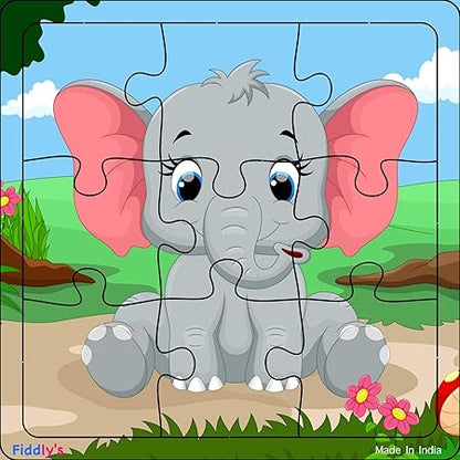 Fiddly's Wooden Jigsaw Puzzle for Children Paperless Puzzle - 9 Pieces | Pack of 6