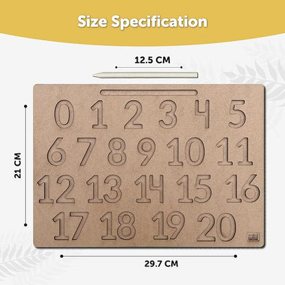 Mini Leaves Number Tracing Board 0 to 20 | Tracing Numbers for Kids Ages 3-5 | Toddler Writing Tools for Beginners