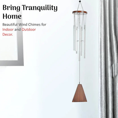 Wind Chimes – Silver 6-Pipe Hanging Showpiece Wind Chime -033-A