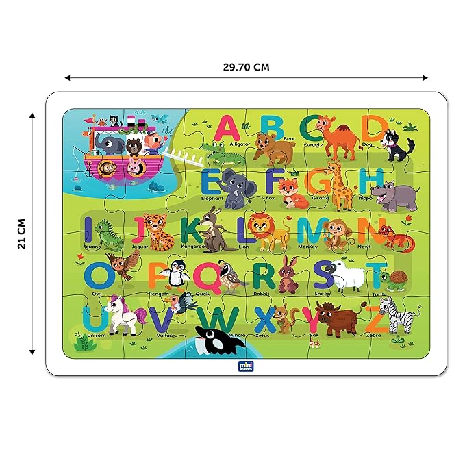Mini Leaves 24 Piece Puzzle for Kids | Alphabets Jigsaw Puzzle | Educational Toys for Kids 3+ Years | Gift for Kids With Wooden Tray