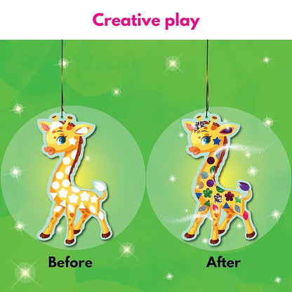SparkLPlay Paper Art & Craft Kit, Foil Fun Activity. Birthday Gift For Girls & Boys Ages 4 To 9. Theme Danglers 6,Color Foils 40+,Stickers 190+. Foil Mosaic Craft. ,Multicolor