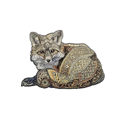 91knots Fox 55 Pieces Wooden Puzzles for Kids | Jigsaw Puzzle for Kids Board Games for Kids | Animal Shapes Puzzle for Age 5+ Kids