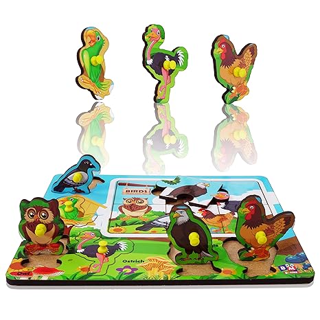 Highroof Birds Wooden Puzzle Wooden Toys For Kids 3 + Jigsaw Puzzles For Adults Baby Learning