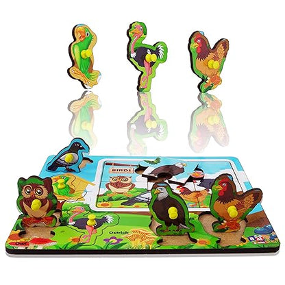 Highroof Birds Wooden Puzzle Wooden Toys For Kids 3 + Jigsaw Puzzles For Adults Baby Learning