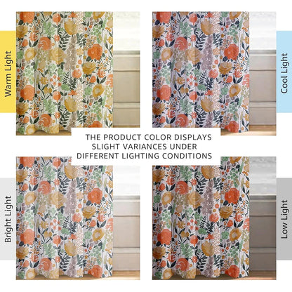 Cloth Fusion Blackout Printed Premium Door Curtains 8 Feet Long Set of 2 White Roses