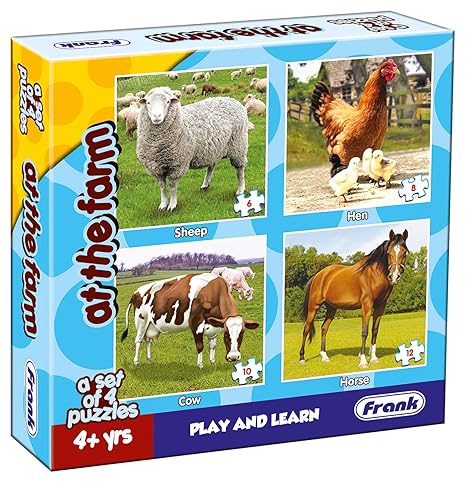 Frank at The Farm Animal Puzzle - A Set of 4 Jigsaw Puzzle for Focus and Memory - 10501