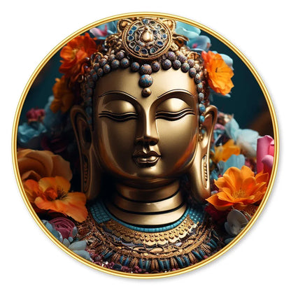 Livin'luxe Paintings Buddha Religious Modern Art Premium Sparkle Lamination Golden GR-96