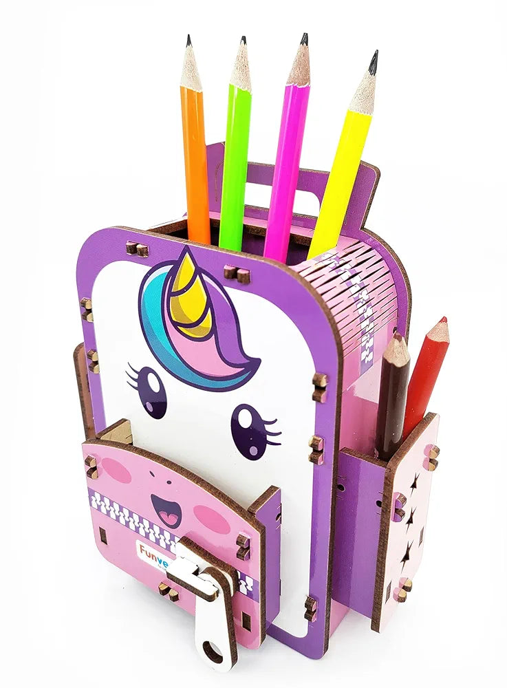 Funvention Unicorn DIY Pen Stand 3d Puzzle Model Desk Organizer for 4+ years Kids Art and Craft