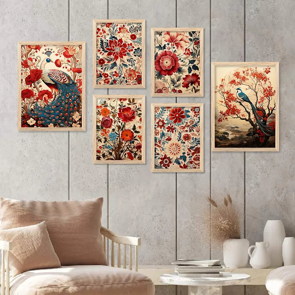 Kotart Madhubani Art Paintings with Frame Traditional Framed Painting Pack of 6 D