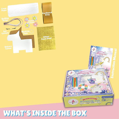 Kalakaram Wonderland Craft Box | Create 4 Wonderful Crafts With This Kit, for Kids Aged 5 and More | Diy Art and Craft Kit