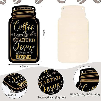 Angel Infinite Coffee Sign Mason Jar Wall Hanging Plaque Wall Hanger For Home decor Wall Art