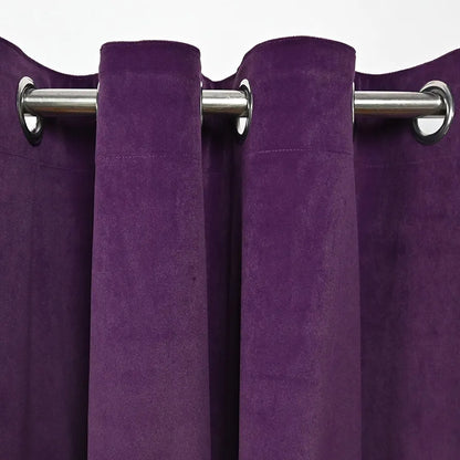 Divine Casa 5 Feet Luxurious Velvet Blackout Curtain Thermal Insulated & Room Darkening Premium Noise Reducing Single Window Panel Colour Plum (Pack of 1)