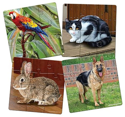 Frank My Pets Animal Puzzle - A Set of 4 Jigsaw Puzzle for Focus and Memory - 10504