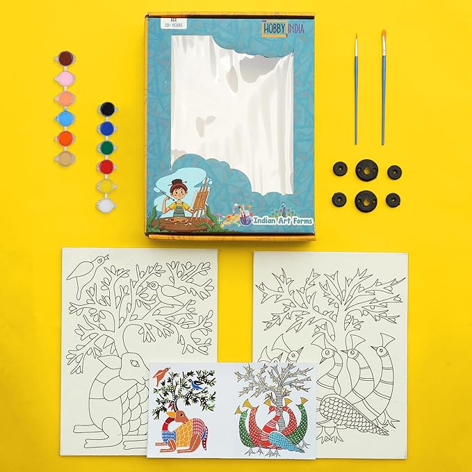 Hobby India Diy Self Painting Art of India Canvas Kit | Gond Art