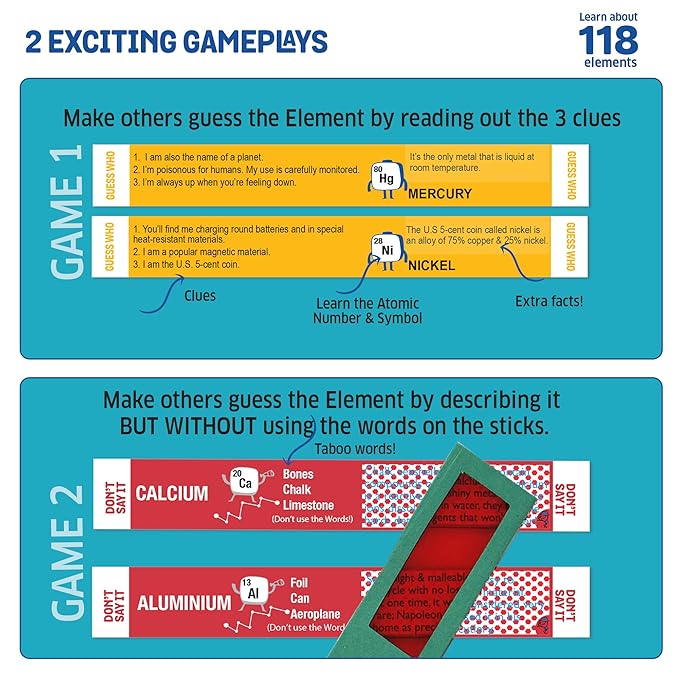 Chalk and Chuckles Science Toys | Smart Sticks Elemental Chemistry Game for Kids | Stem Puzzle and Game