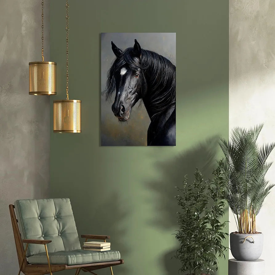 Kotart Beautiful Black Horse Modern Art Canvas Paintings for Bedroom Room Living Room Abstract Canvas Painting Style04