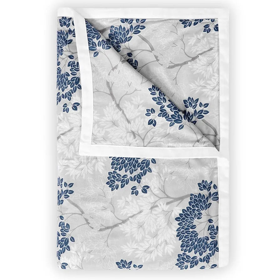 Divine Casa 100% Cotton Single Bed Dohar Ultra-Soft AC Blanket Lightweight Reversible Quilt Colour Greyish Blue