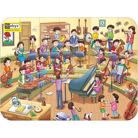 ABYZ Wooden Jigsaw Puzzles for Kids Music Class Jigsaw Puzzle for Kids of Age 4-6 Years 35 Pcs Puzzle
