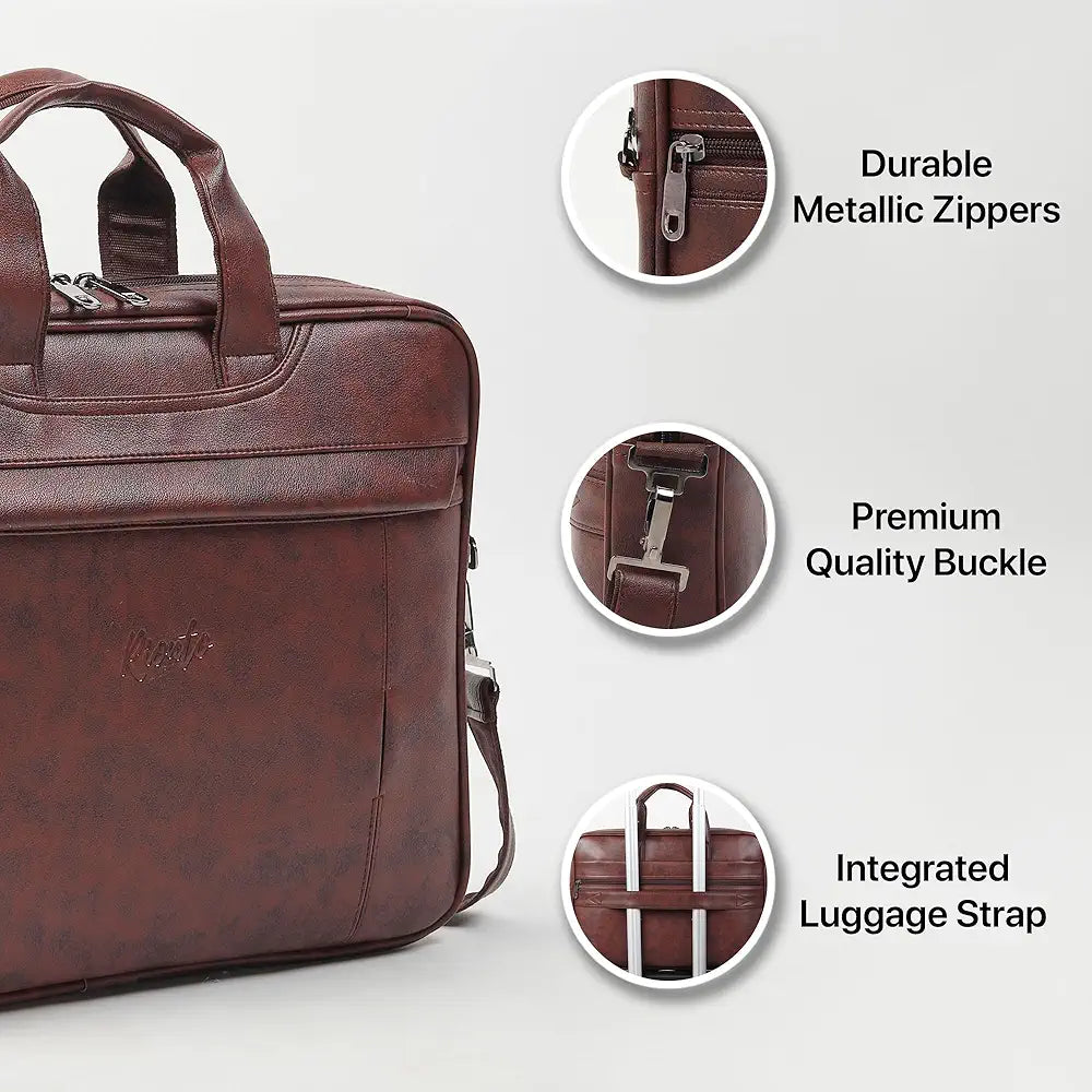 RIONTO Messenger Bag - Laptop Bag for Men, PU Leather Office Bag for Men | Supports Laptop Upto 15.6 inches