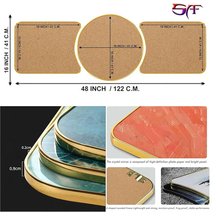 Livin'luxe Paintings Couple Deer Modern Art Premium Sparkle Lamination Finished Surface Golden Slim Frame RP-37