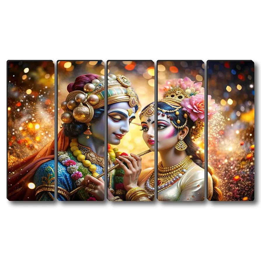 Livin'luxe Multiple Frames Radha krishna Religious Wall Painting  XL35309