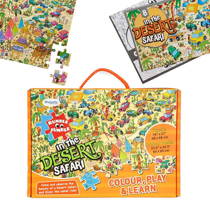 THE BOOK TREE in The Desert Safari Fun and Educational Floor Puzzle by Majestic Book Club, Package Includes a Big Size Colouring Poster and Jigsaw Puzzle Packed in a Beautiful Box